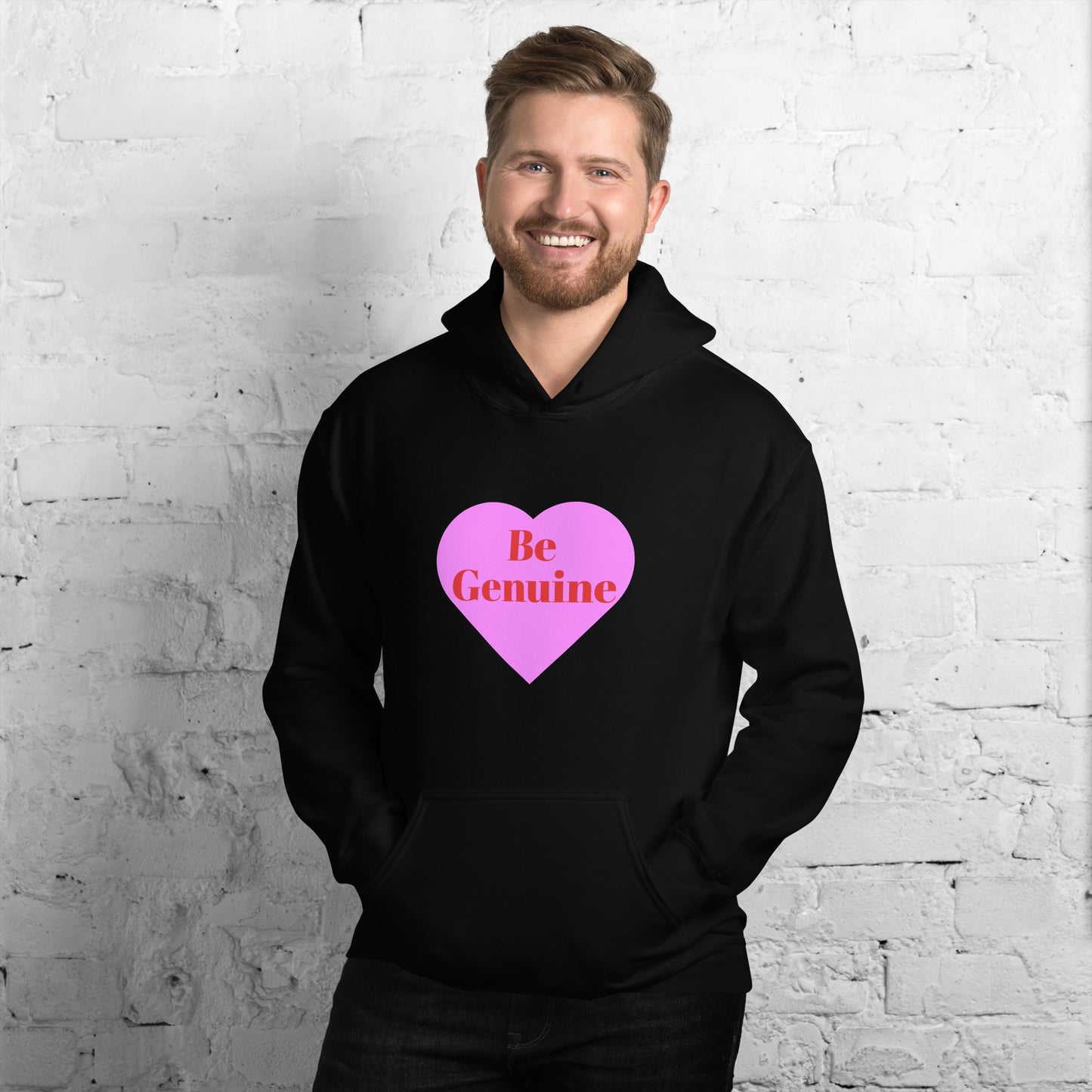 Pink Conversation Heart Unisex Hoodie