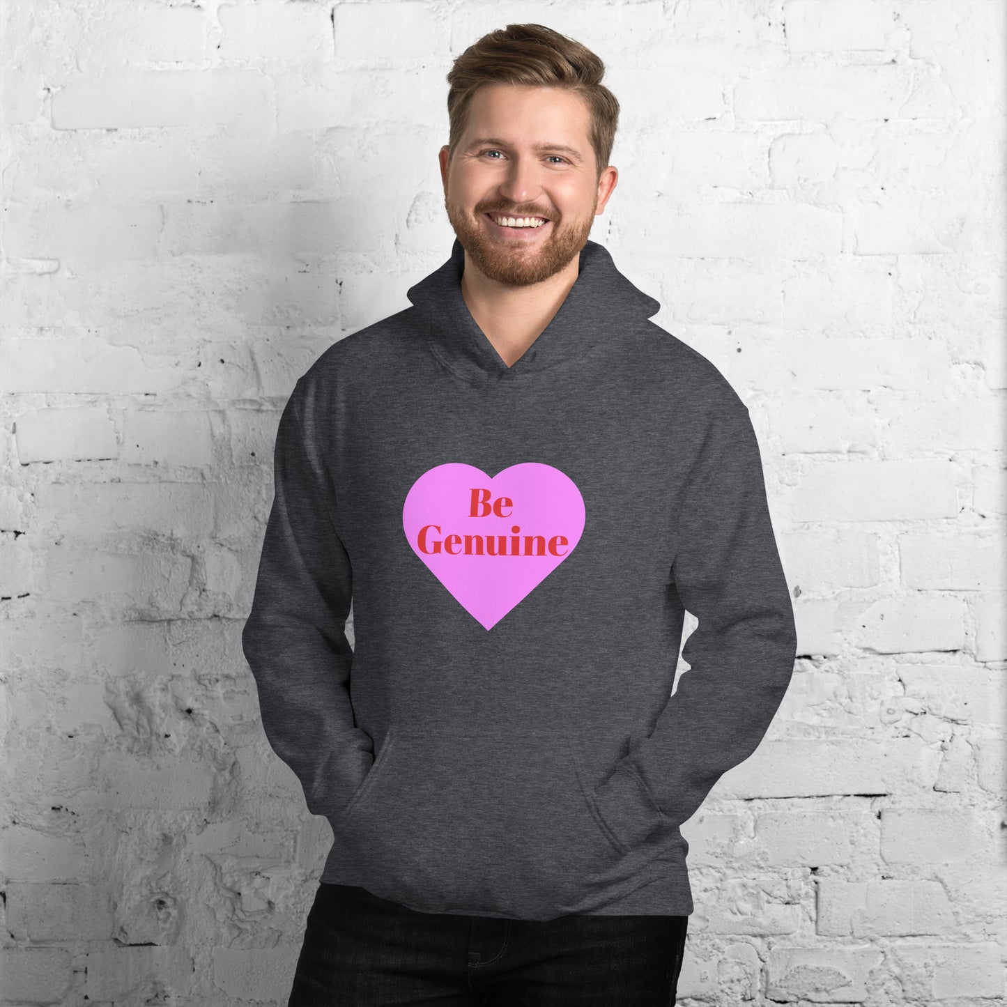 Pink Conversation Heart Unisex Hoodie