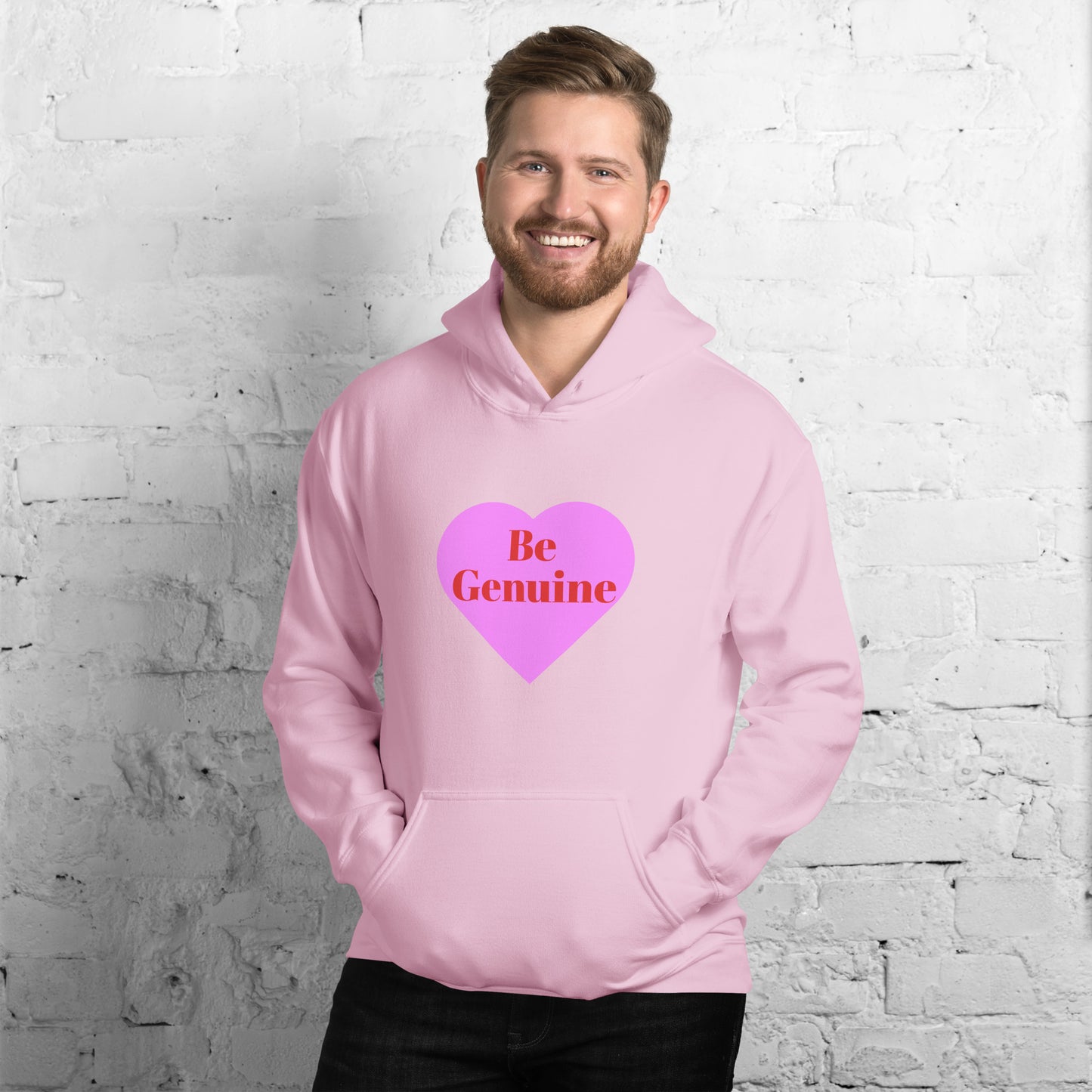 Pink Conversation Heart Unisex Hoodie