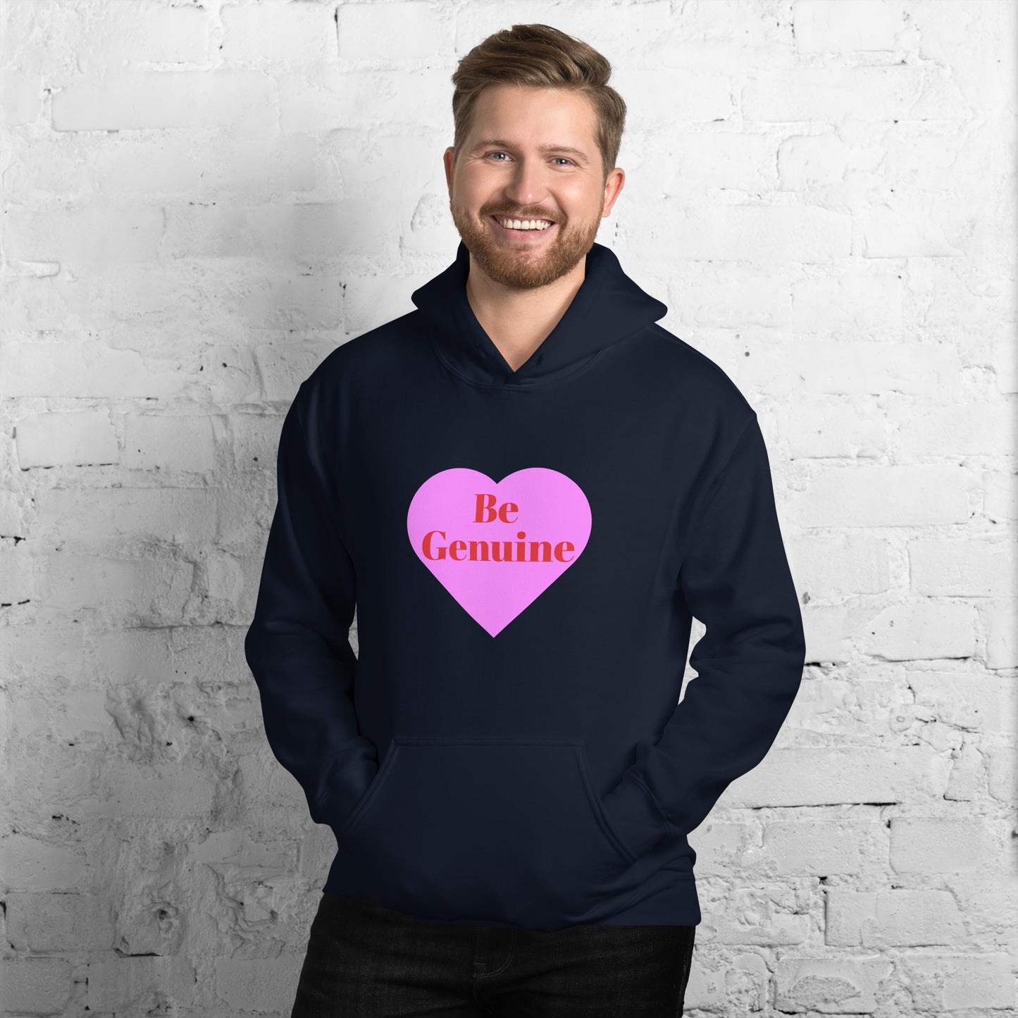 Pink Conversation Heart Unisex Hoodie