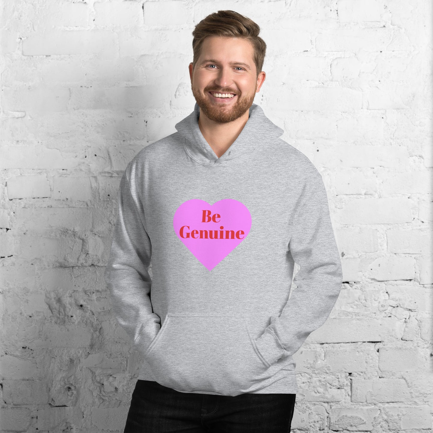 Pink Conversation Heart Unisex Hoodie