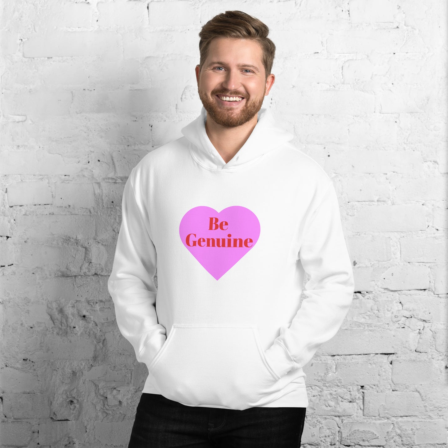 Pink Conversation Heart Unisex Hoodie