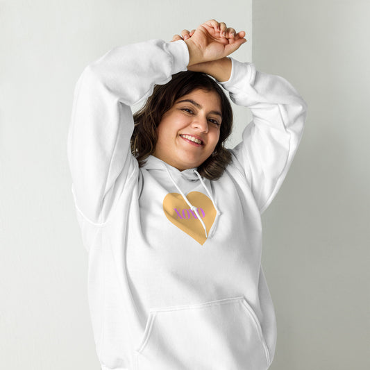 Orange Conversation Heart Unisex Hoodie